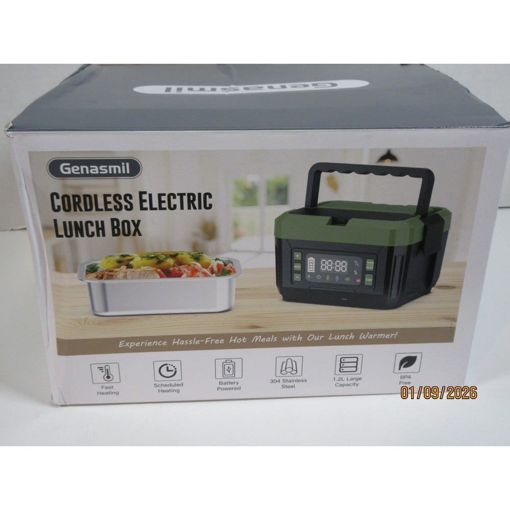 Genasmil Cordless Electric Lunch Box TCR01A 1200ML Battery Powered BPA Free - Picture 3 of 13